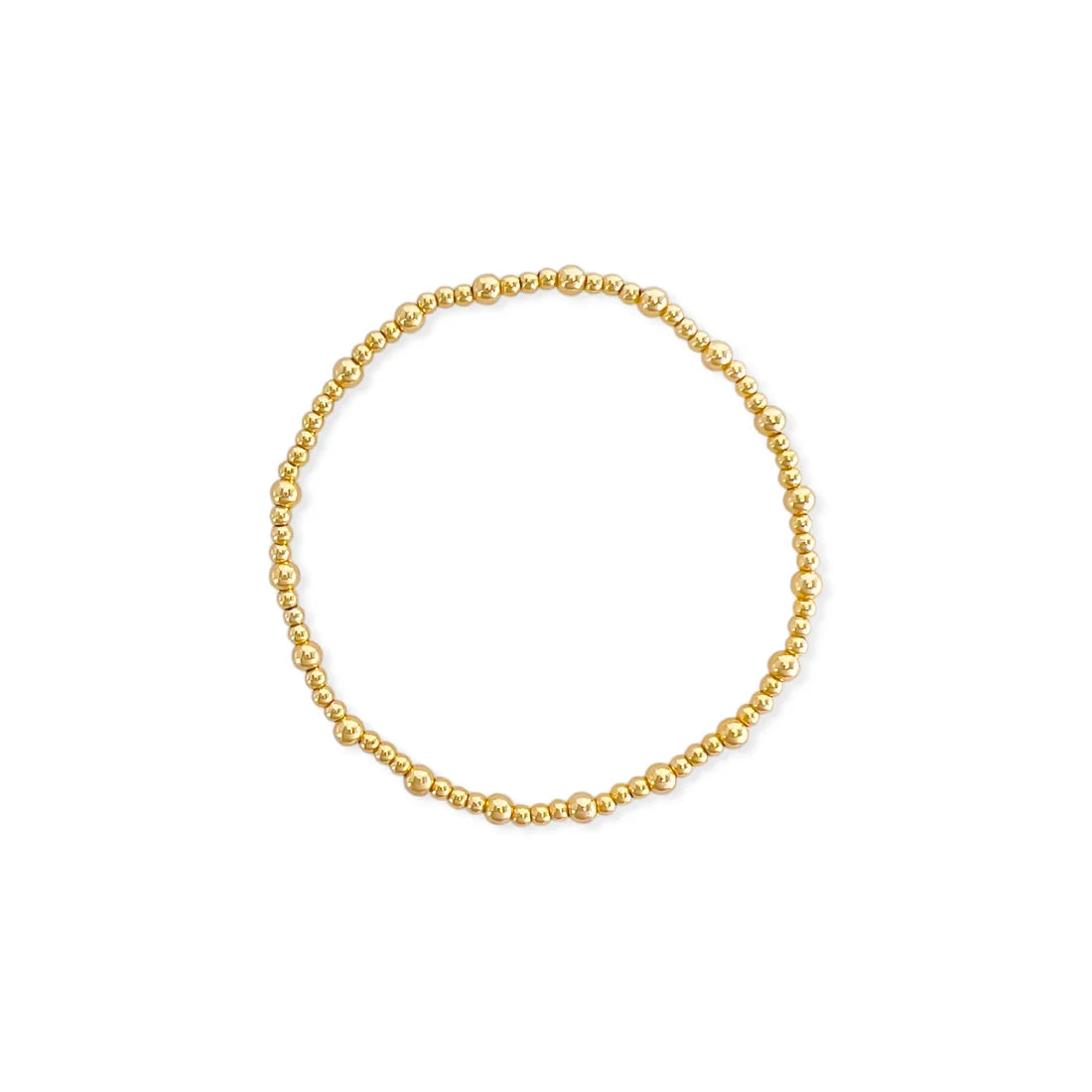 Beaded Stretch Bracelet Gold on white background