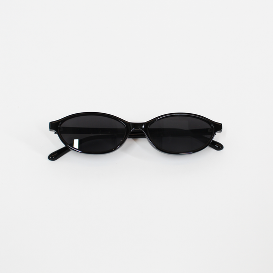 Black Minimalist Small Frame Sunglasses