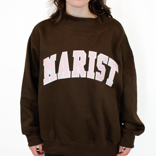 Brown and Pink Mockneck