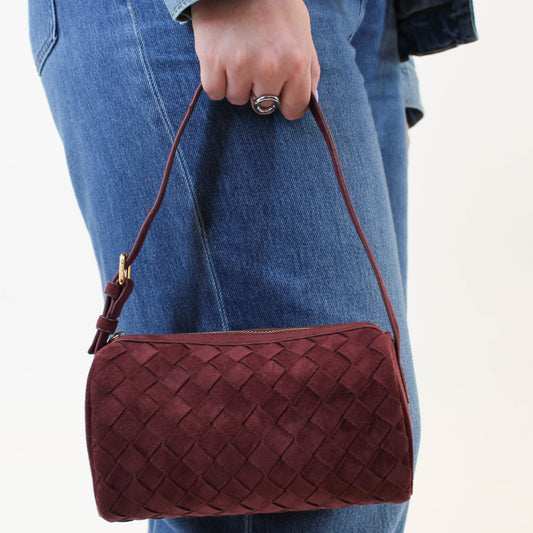 Holding Woven Mini Shoulder Bag