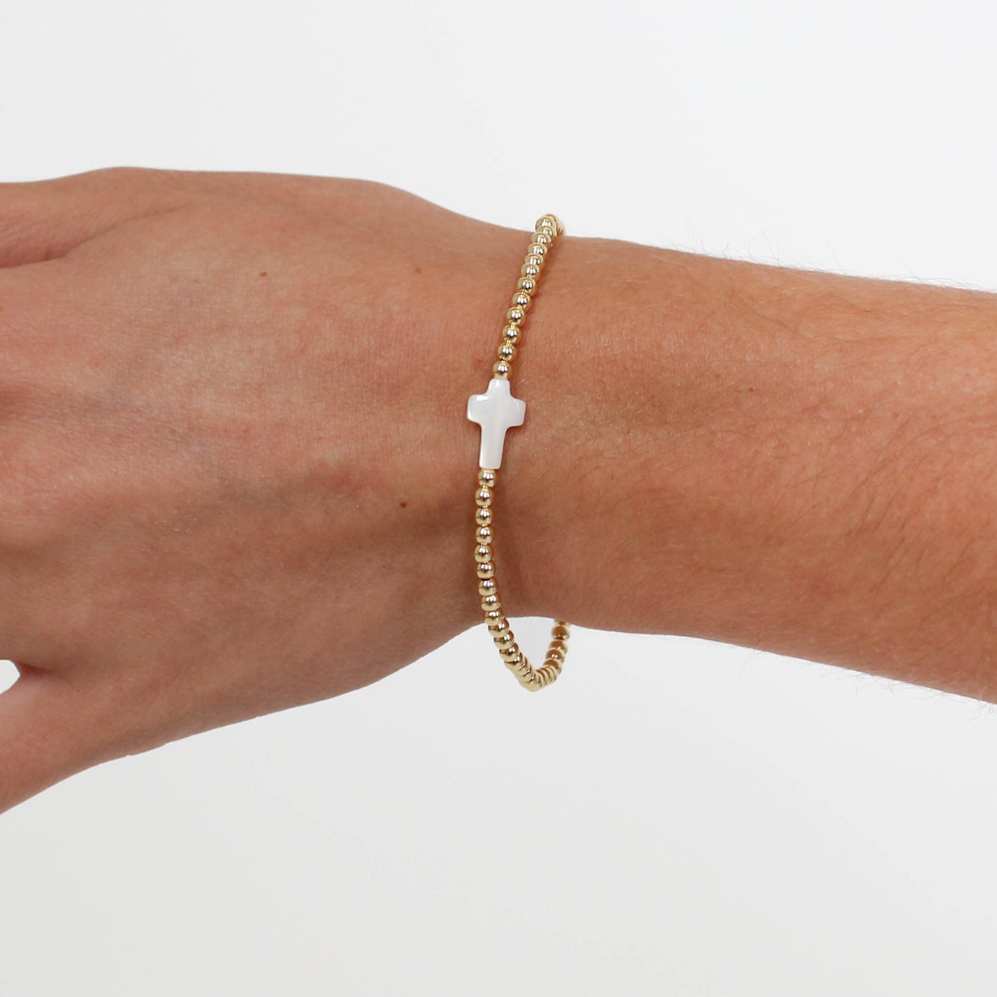 Beaded Cross Stretch Bracelet
