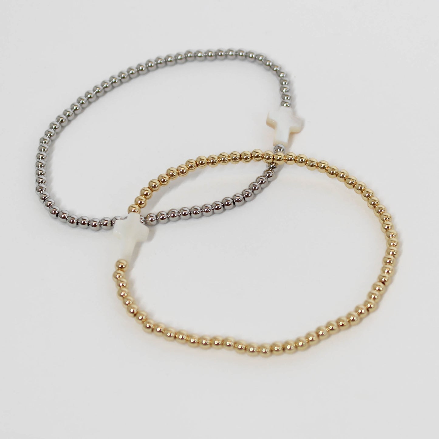 Beaded Cross Stretch Bracelet