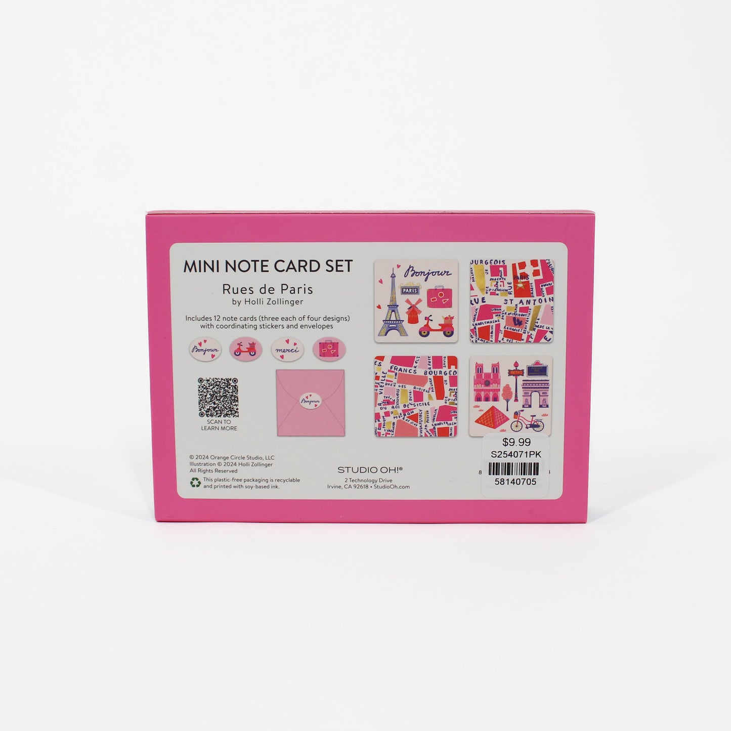 Rues De Paris Mini Note Card Set with Stickers