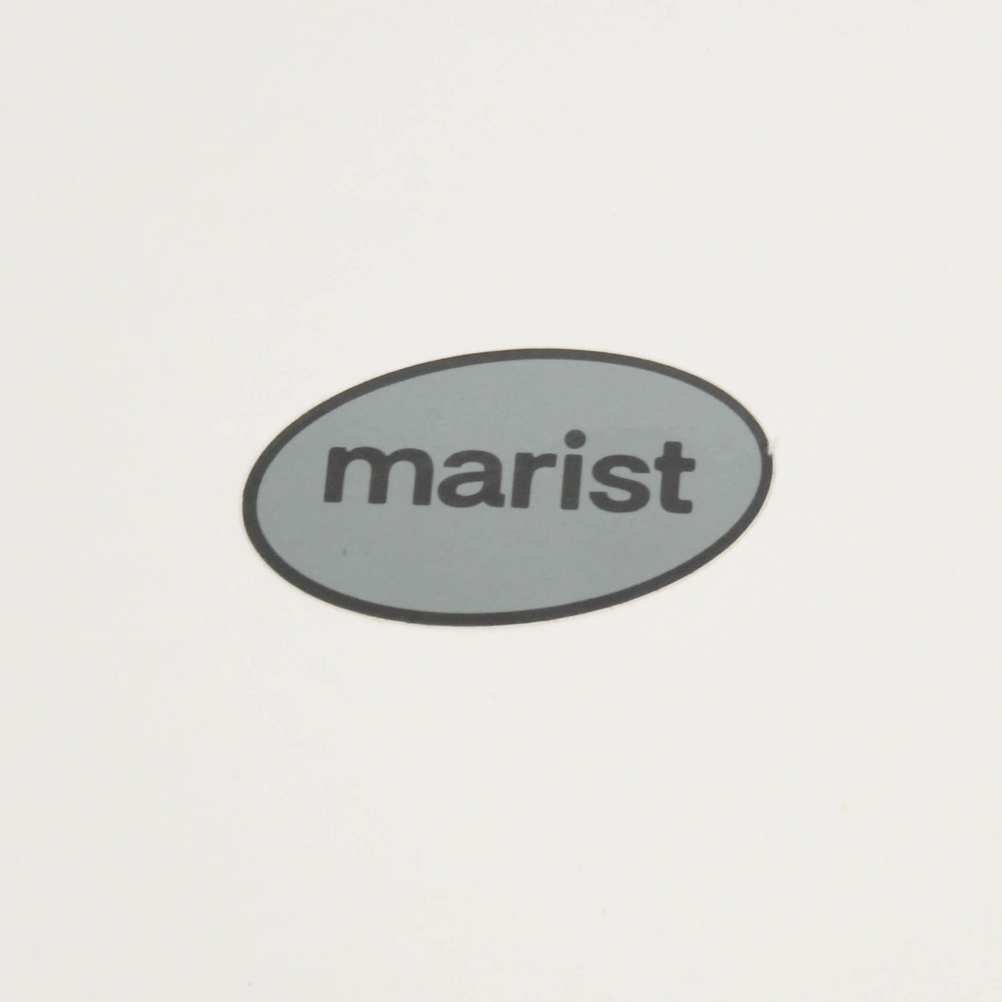 Oval-shaped 'marist' logo on a light gray background