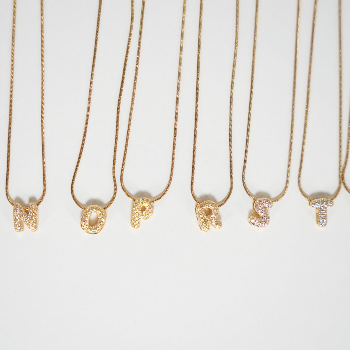 rhinestone letter necklace