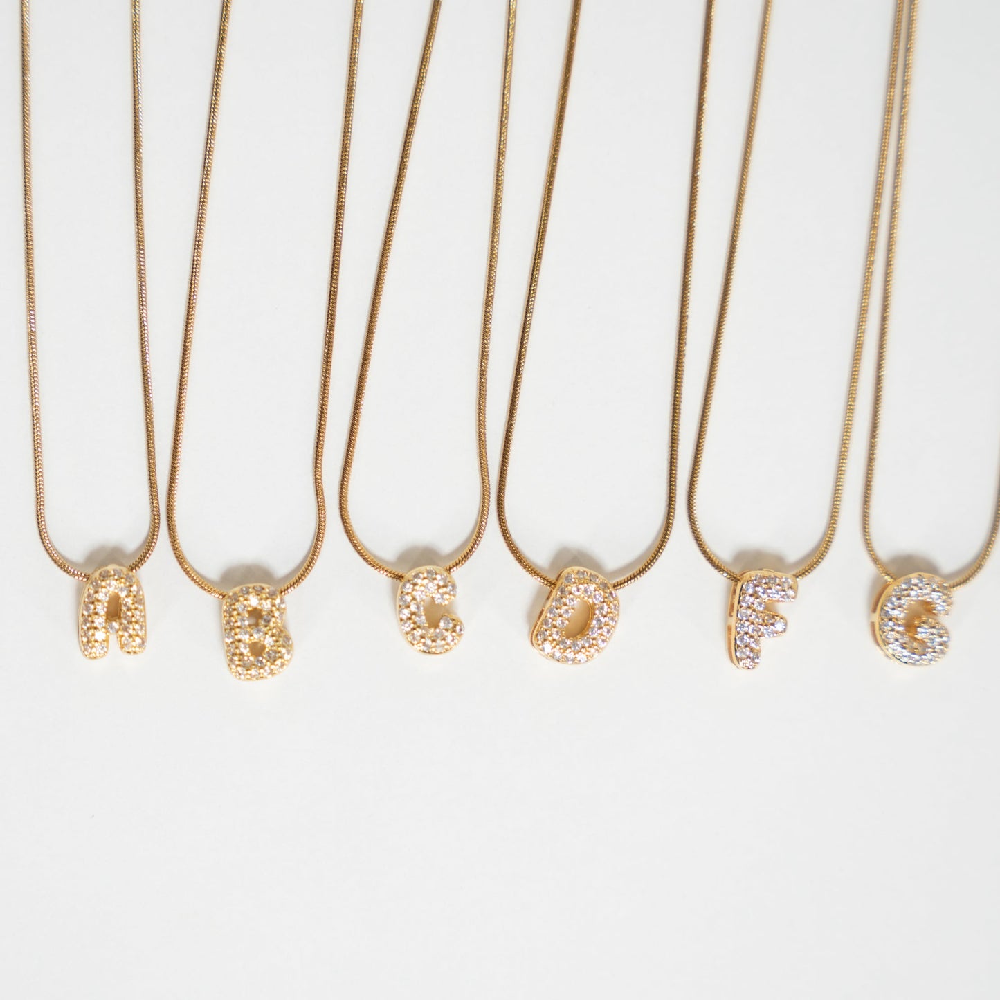 rhinestone letter necklace