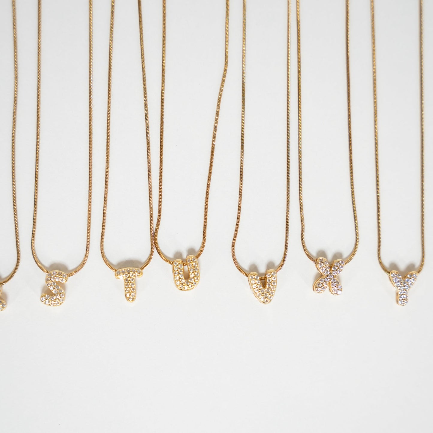 rhinestone letter necklaces