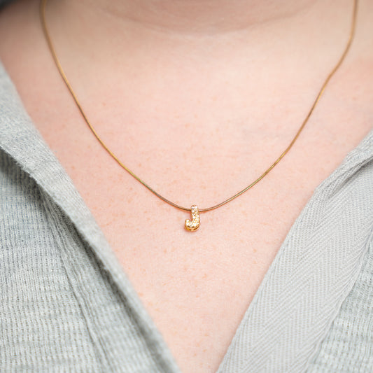 rhinestone letter necklace