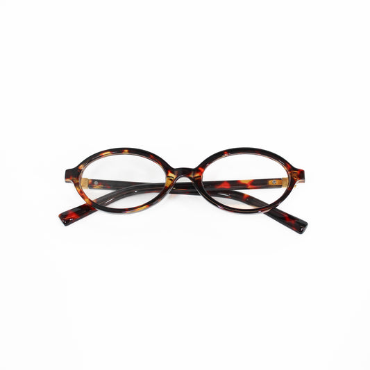 brown oval blue light glasses