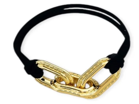 Paperclip Chain Hair Tie black on white background