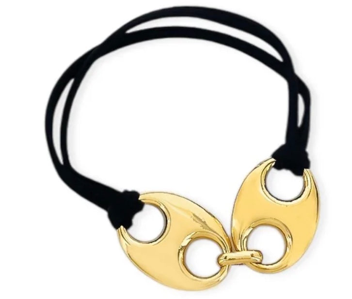 Puff Mariner Hair Tie black on white background