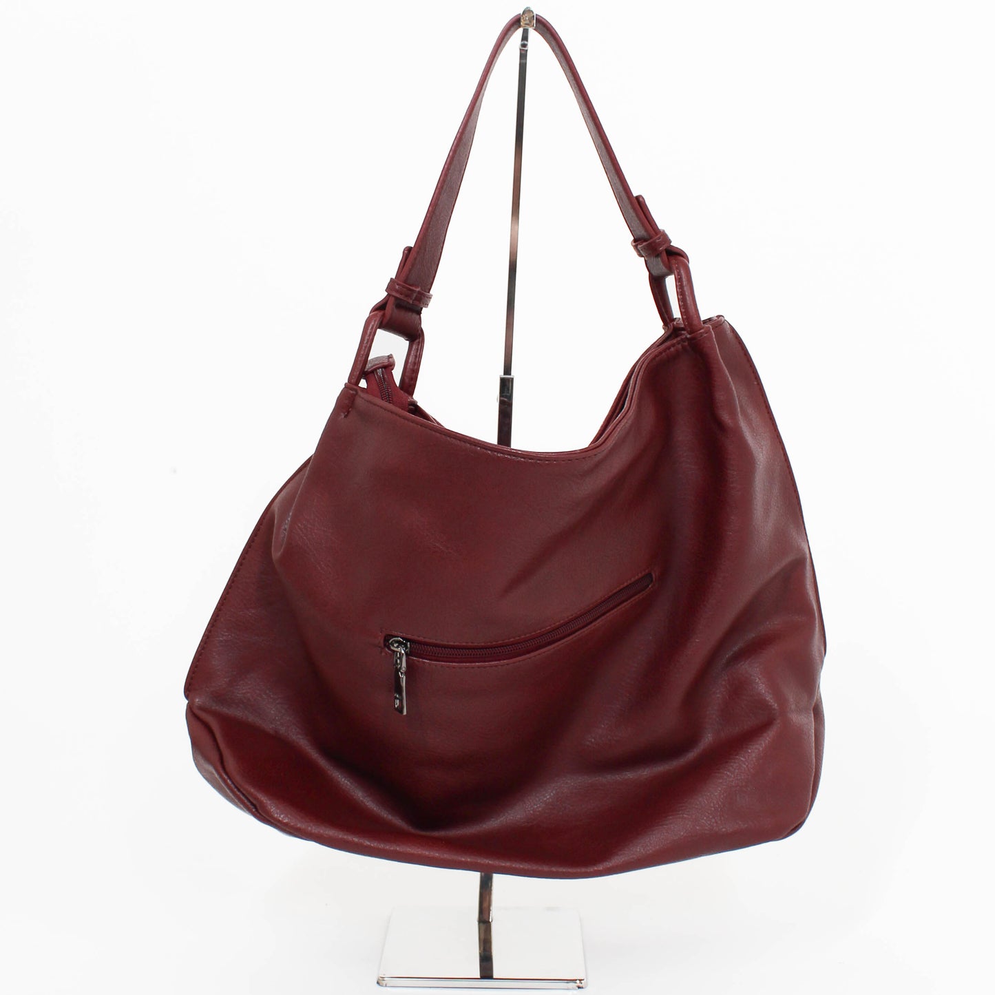 rustic tote bag burgundy zipper