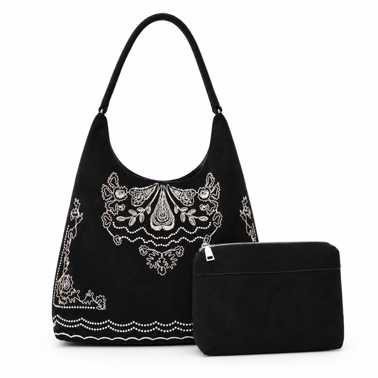 Suede Tote and Pouch