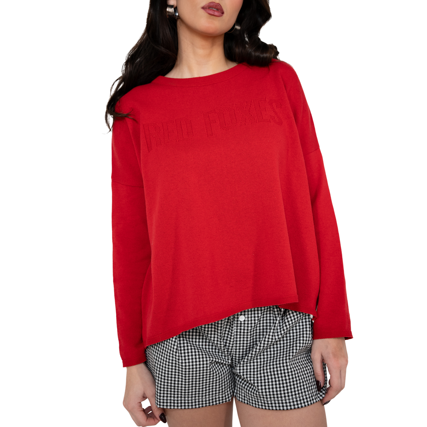 Red Foxes Jacquard Knit Sweater