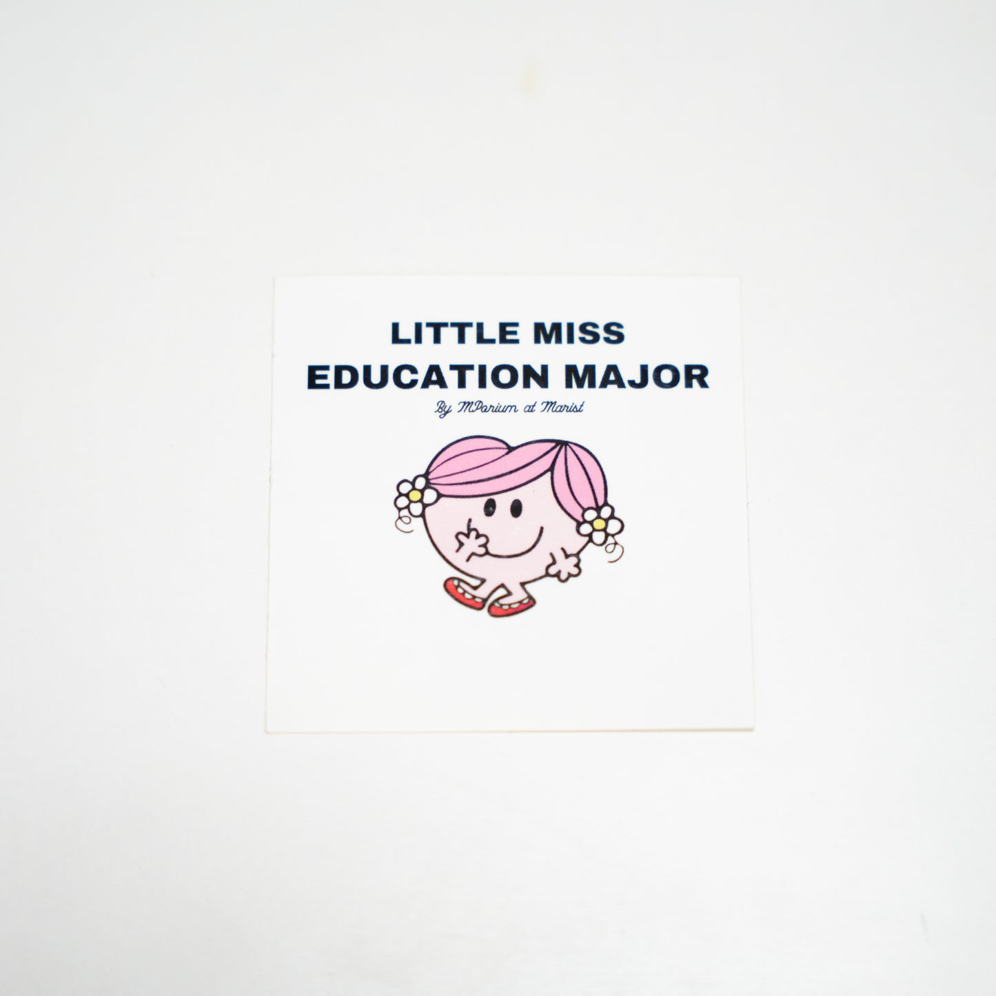 little miss, education major, sticker
