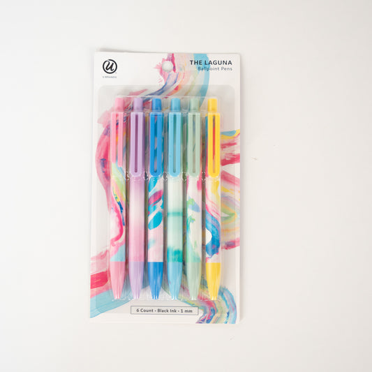 black ink, multicolor pens