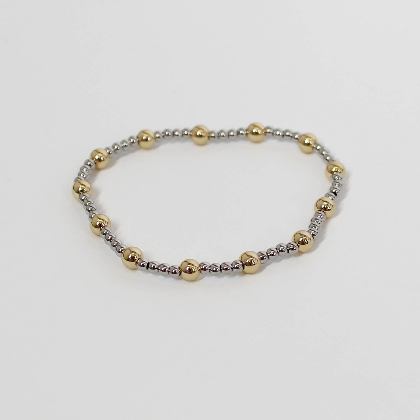 two tone beaded bracelet