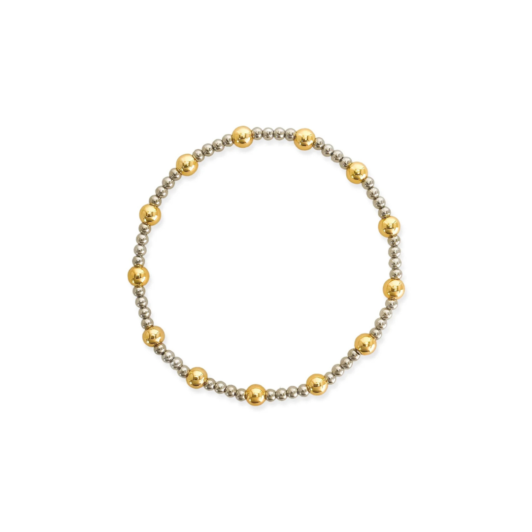 two tone beaded bracelet