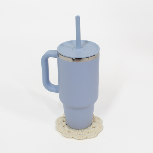 water on flower coaster white