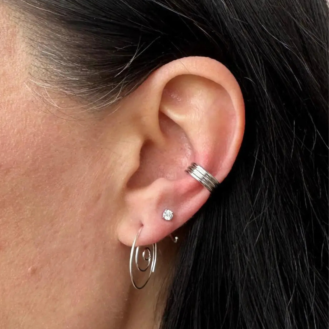 Triple Stack Silver Ear Cuff