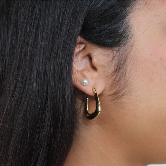 14K Gold Dipped Square Earrings