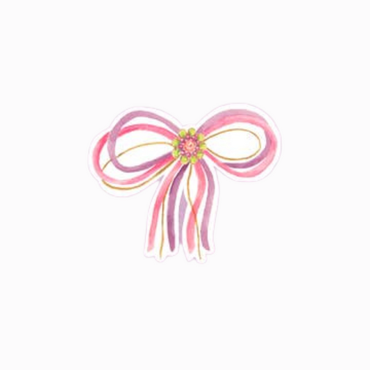 Pink Layered Bow Sticker