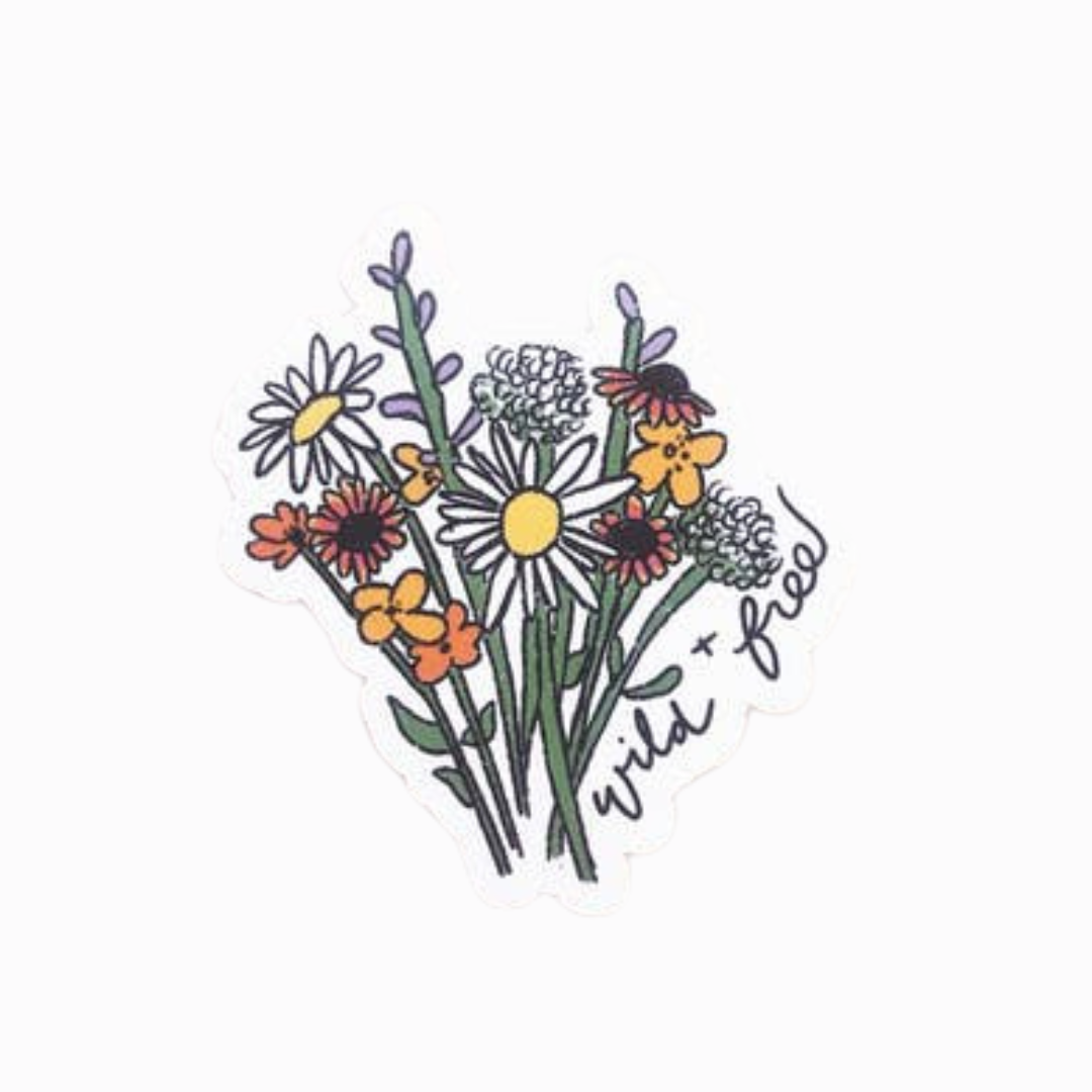 Wild and Free Flower Sticker