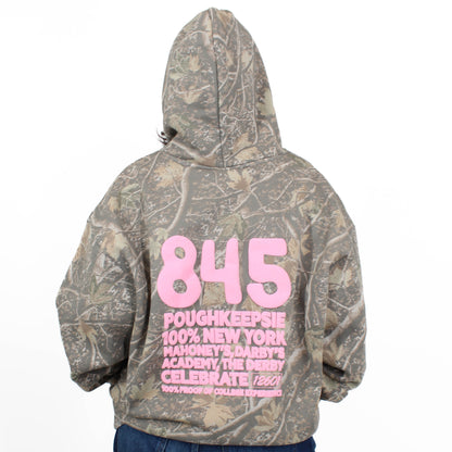 845 Camo Tan and Pink Hoodie Back with Hood