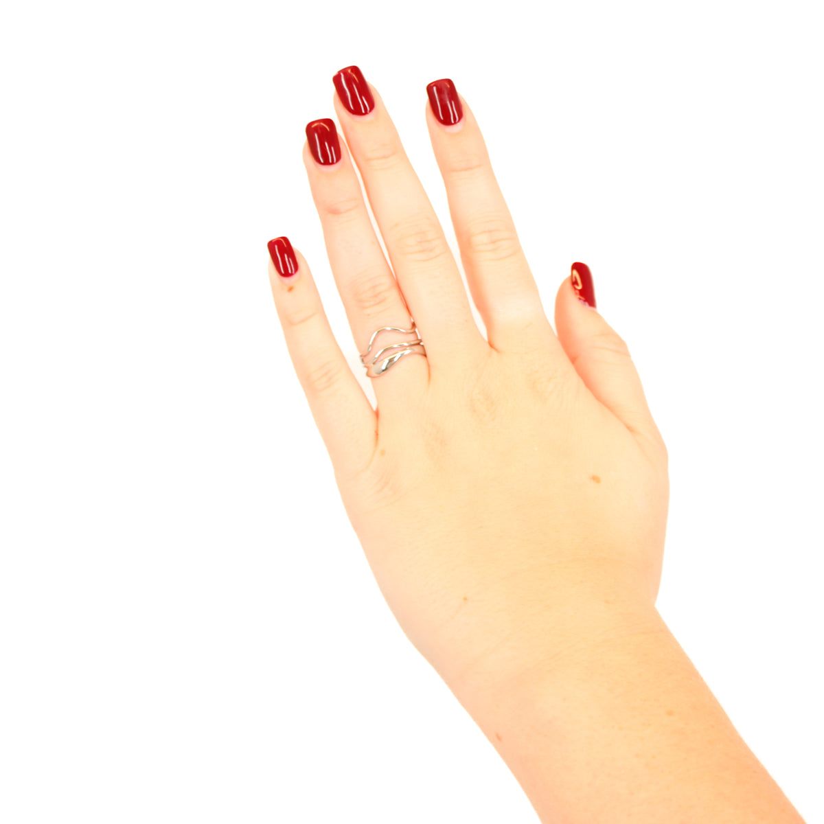 Abstract Layered Ring silver on model