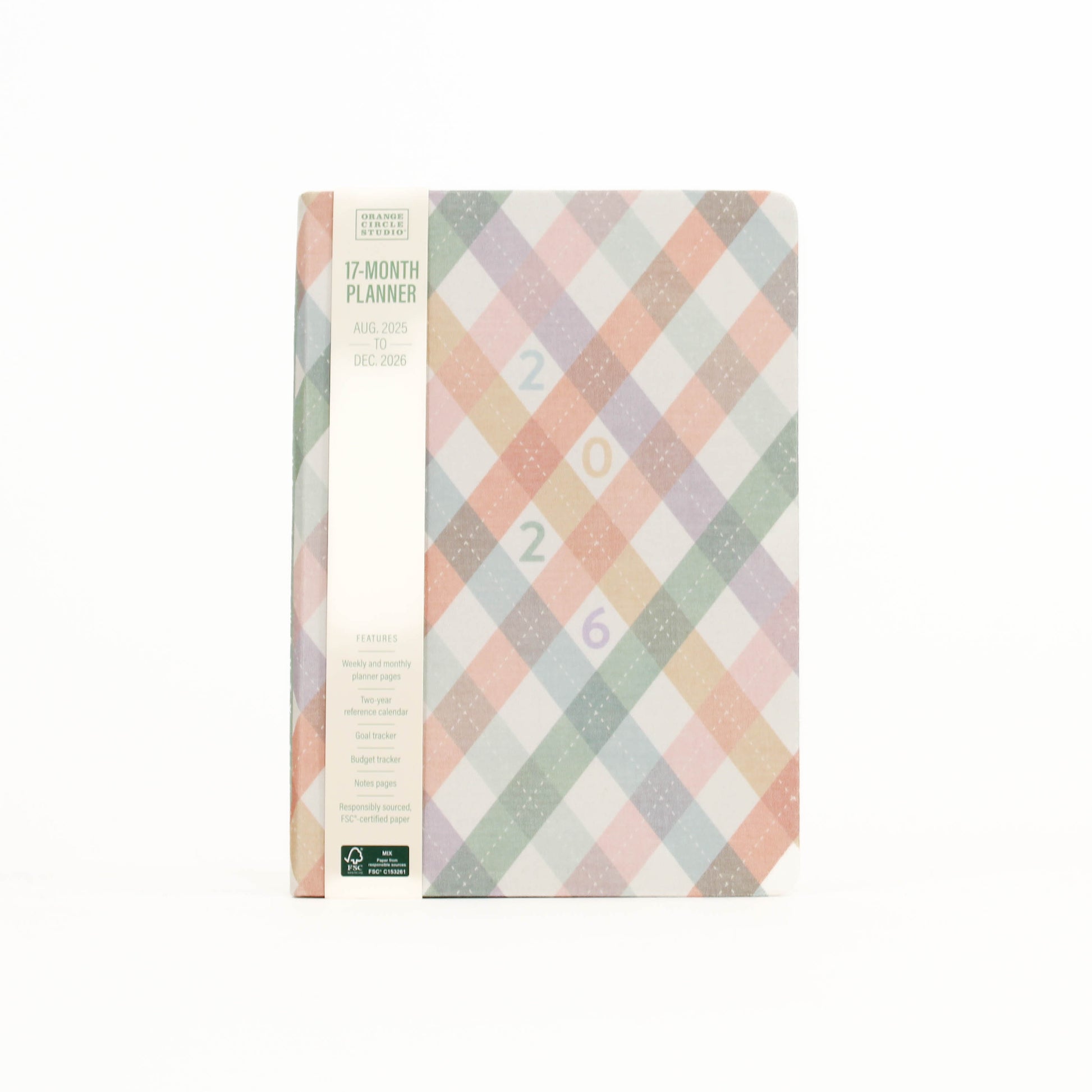Planner with pastel checkered design 