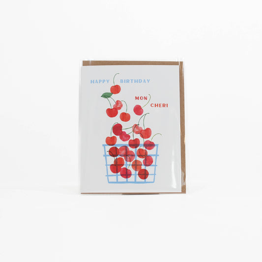 Happy Birthday card with cherry design 