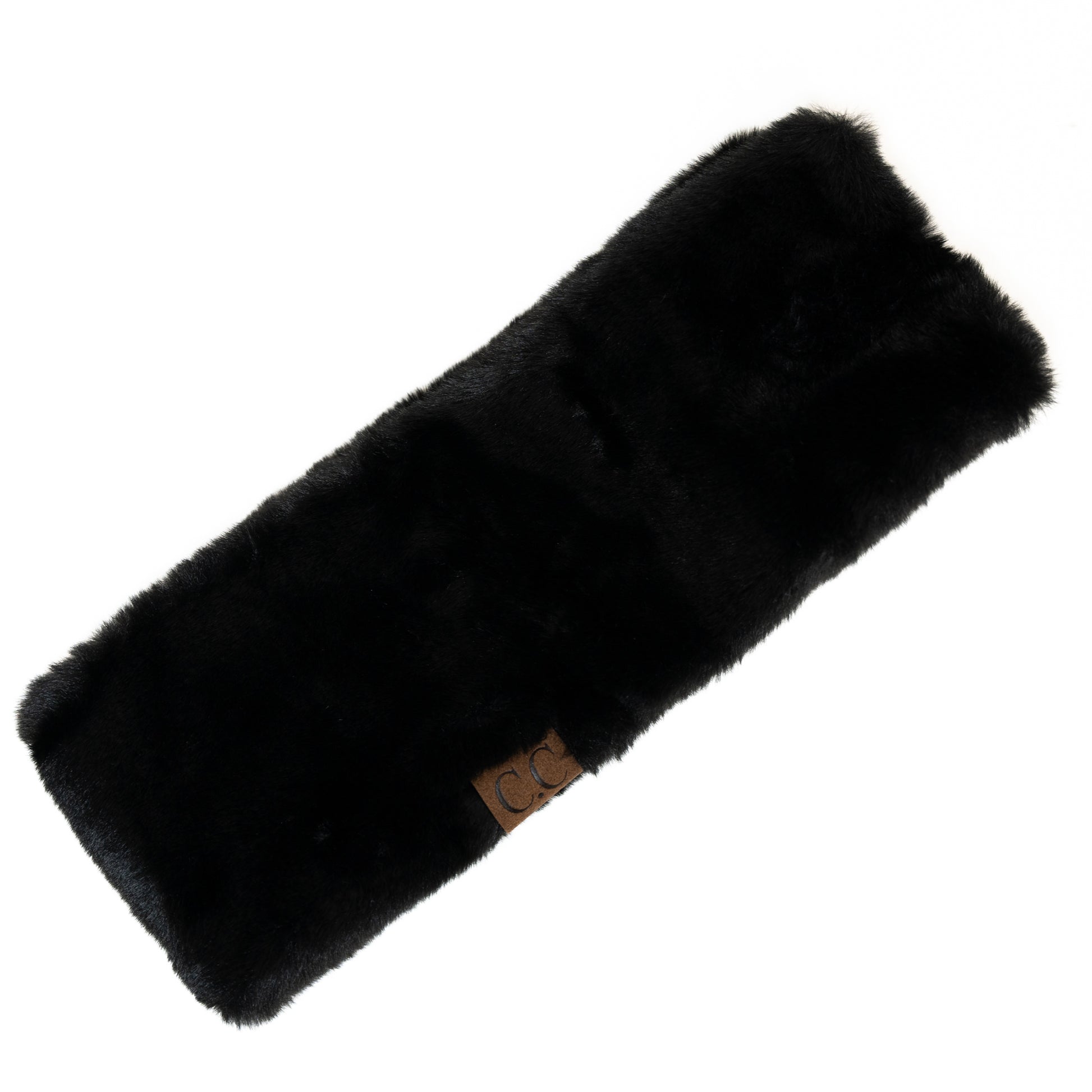 Black Faux Fur Headwrap