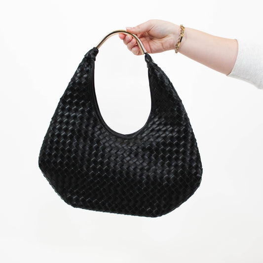 Black Woven Tote Bag
