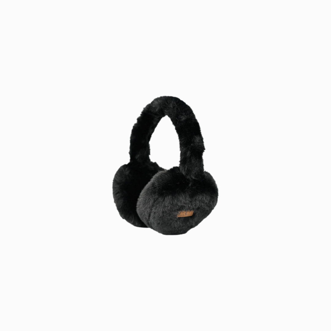 Black fuzzy earmuffs