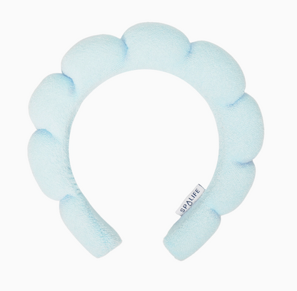 bubble headband, skincare, blue