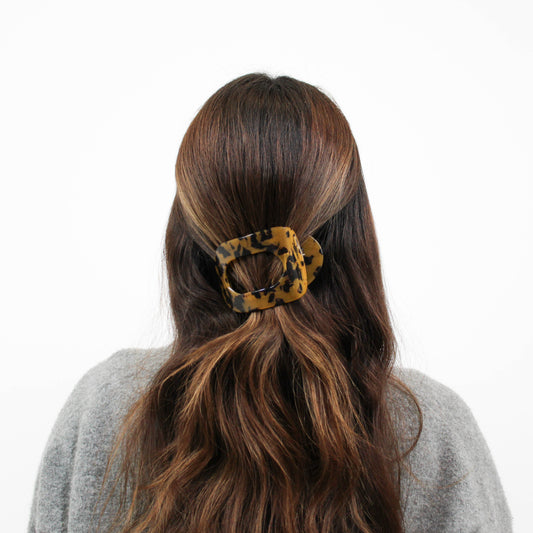 Brown Round Flat Hair Clip