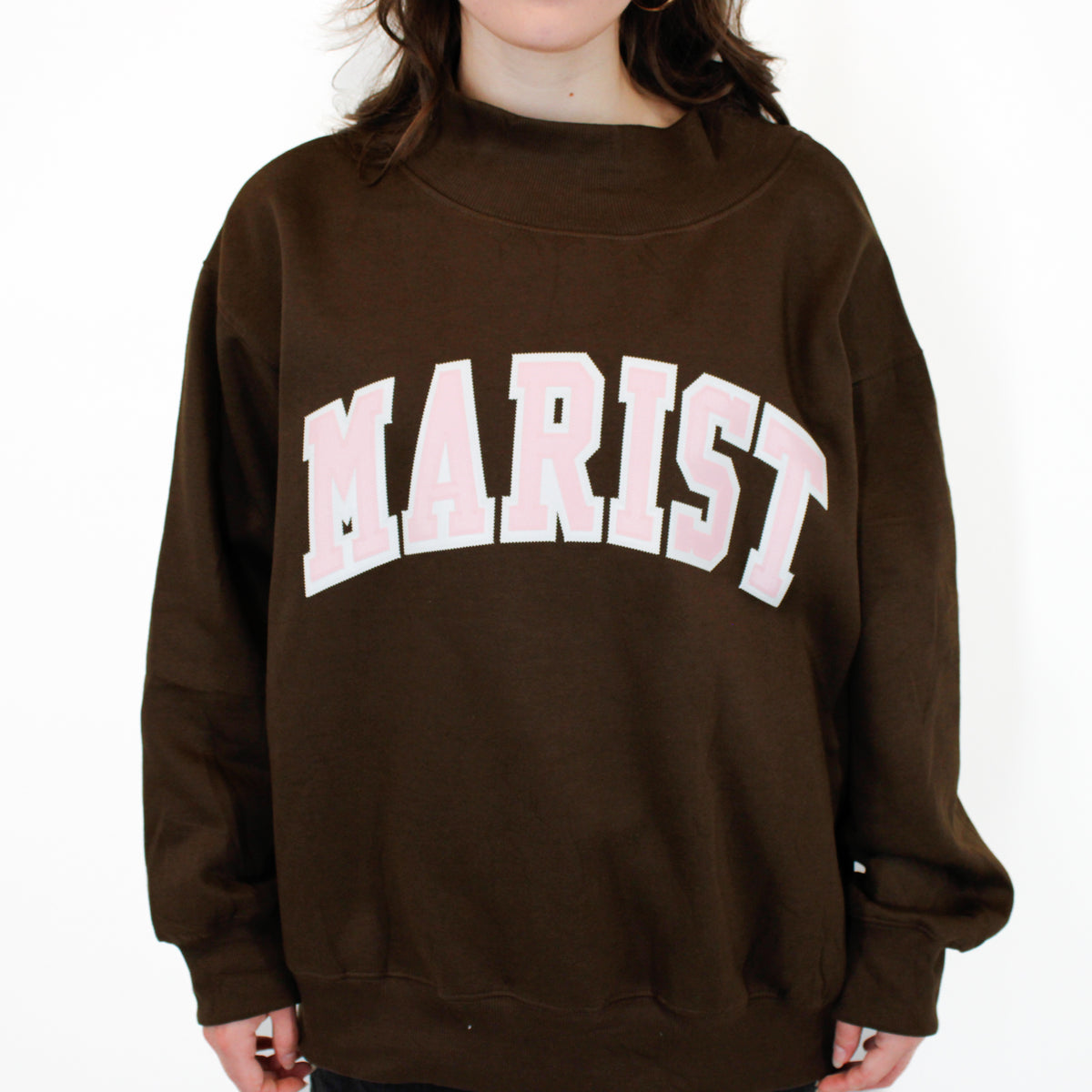 Brown and Pink Mockneck