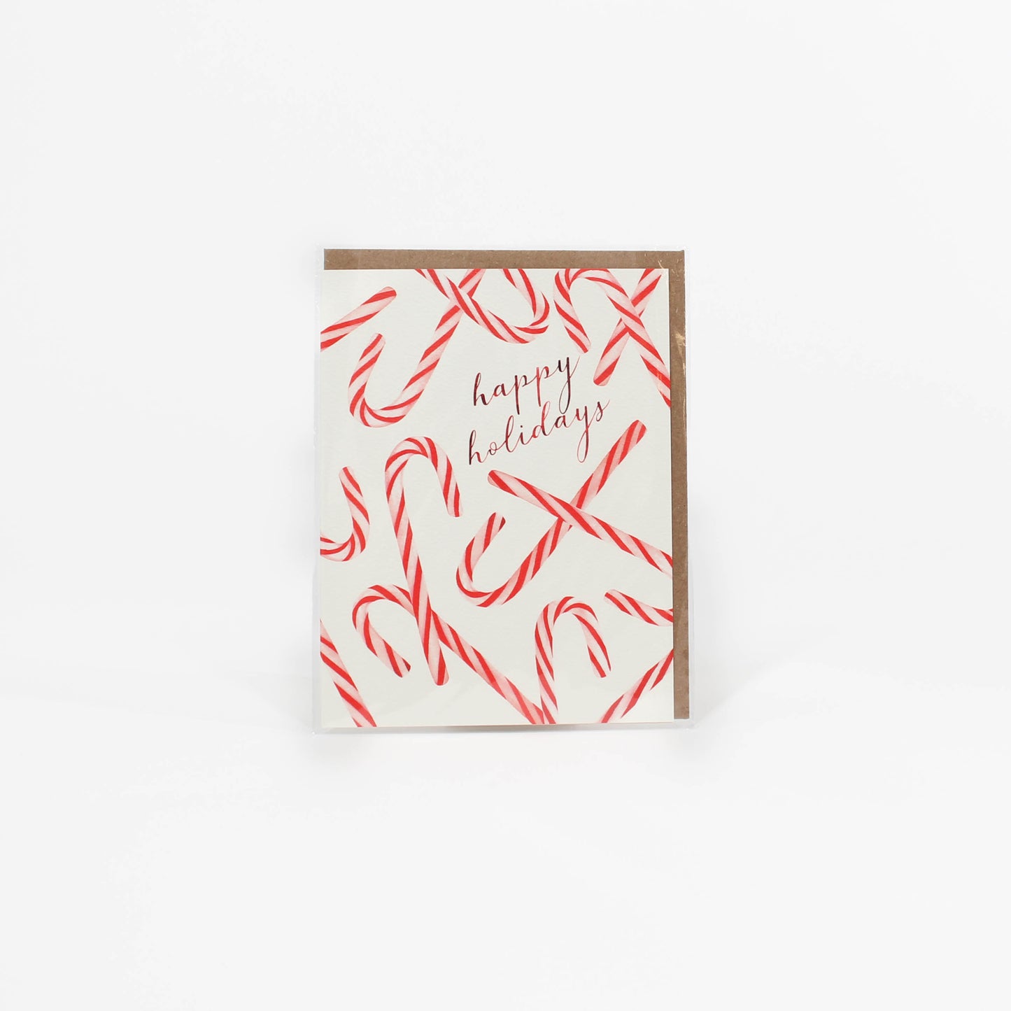 Happy Holidays Card with Candy Canes on it