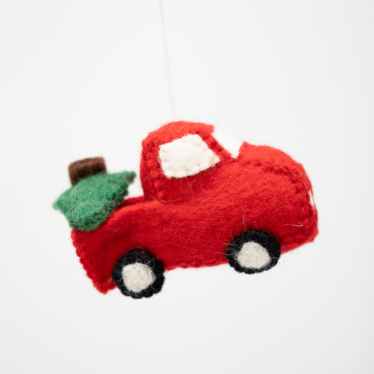 ornament, felt, christmas truck