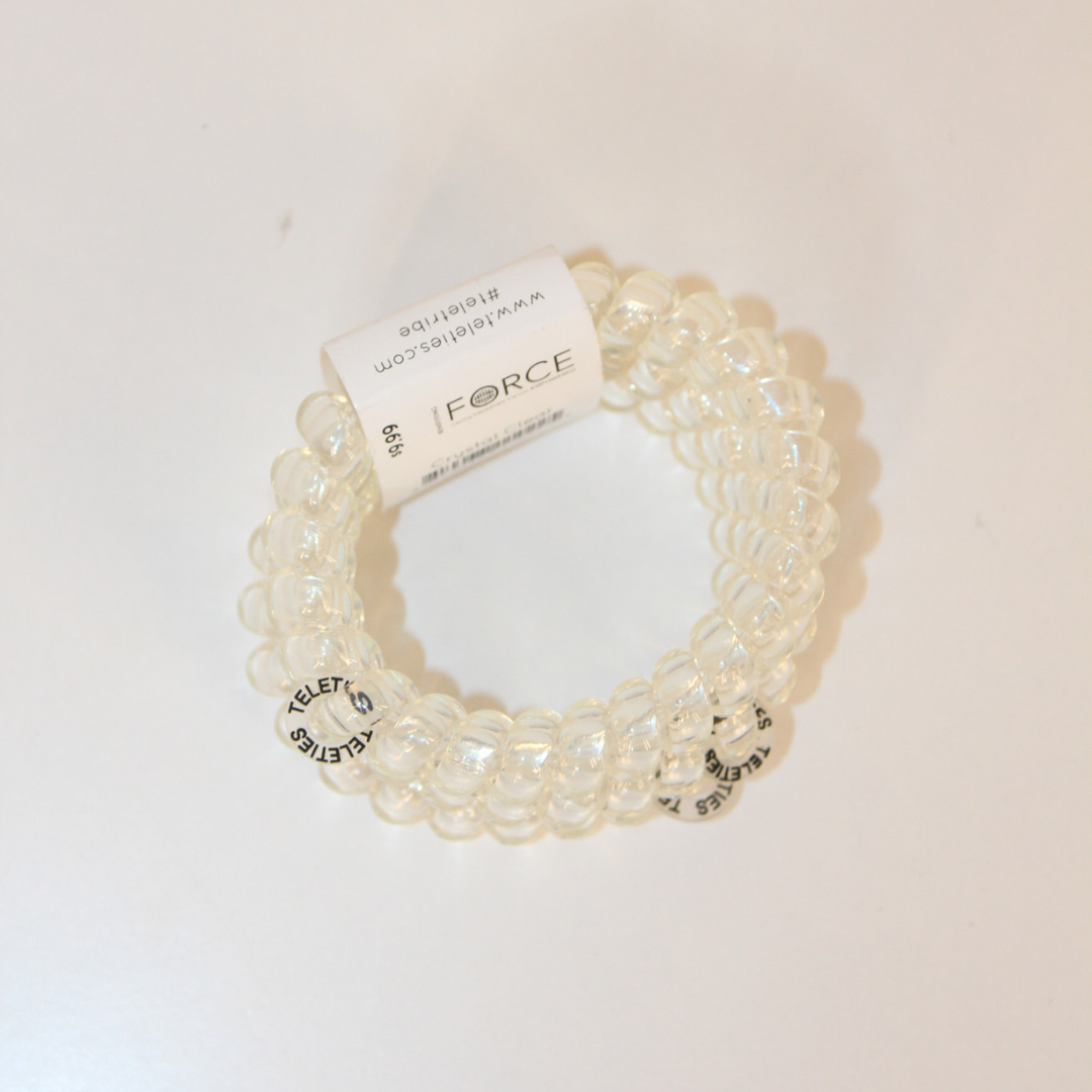 Clear Teletie hair tie