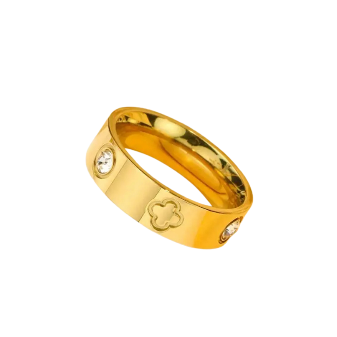 Clover Band Ring on white background
