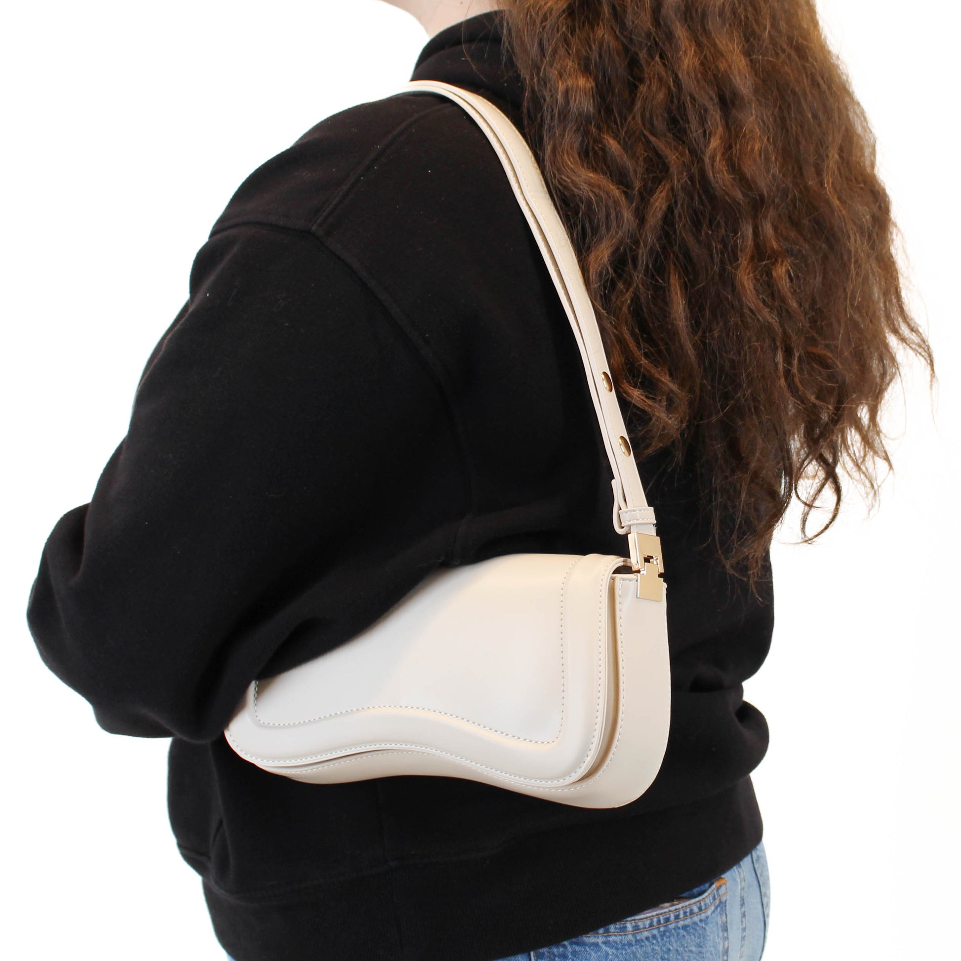Cream Curve Handbag