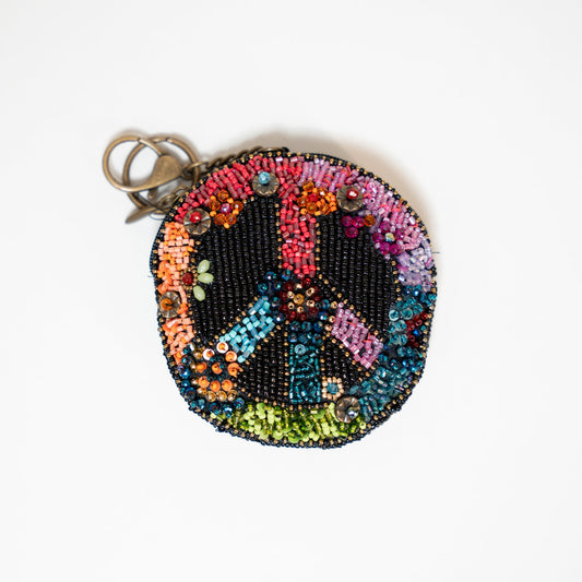 Peace Sign Coin Purse Bage Charm