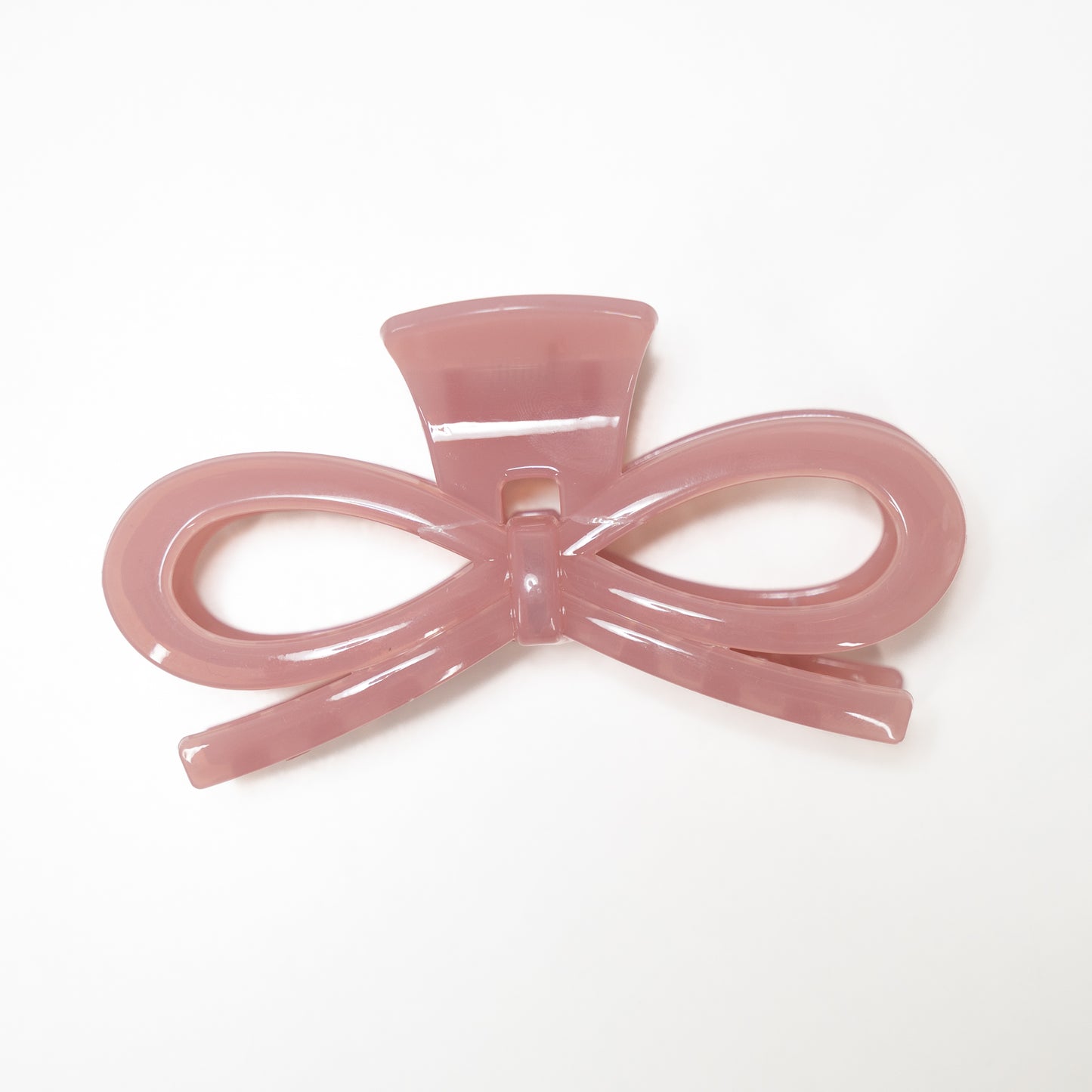 Pink bow claw clip