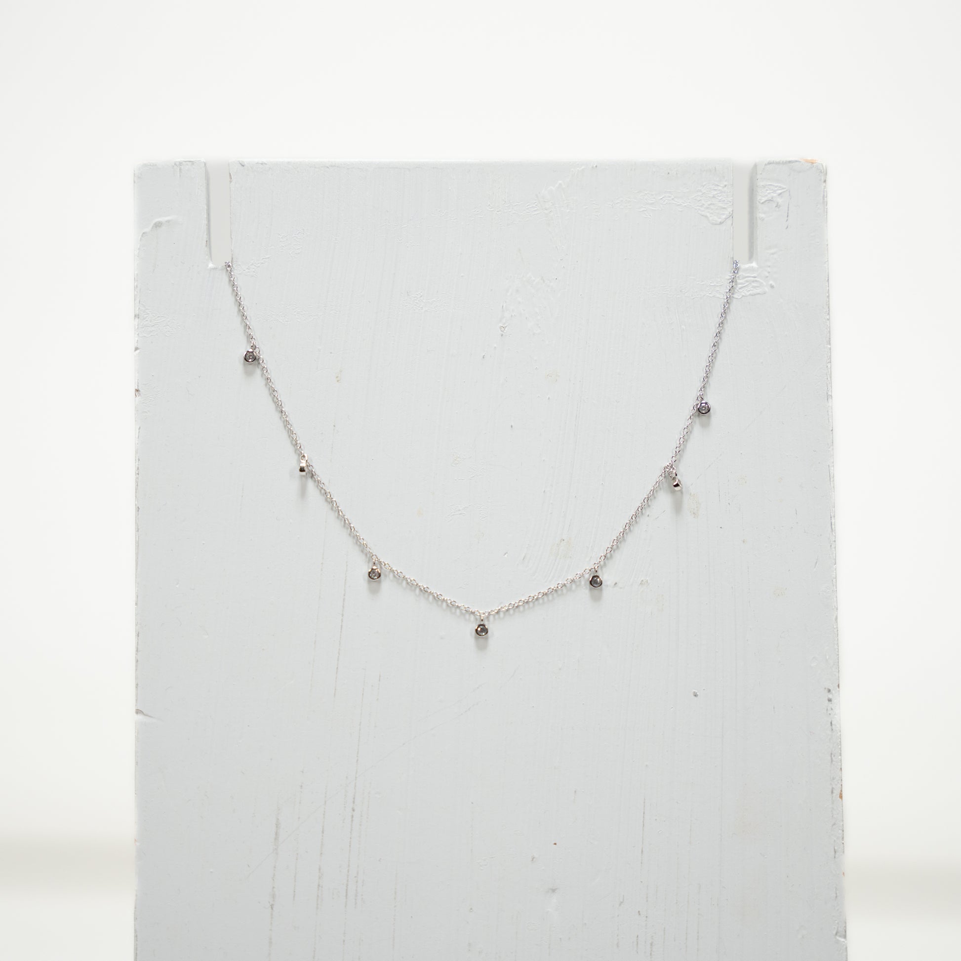 silver dew drop necklace