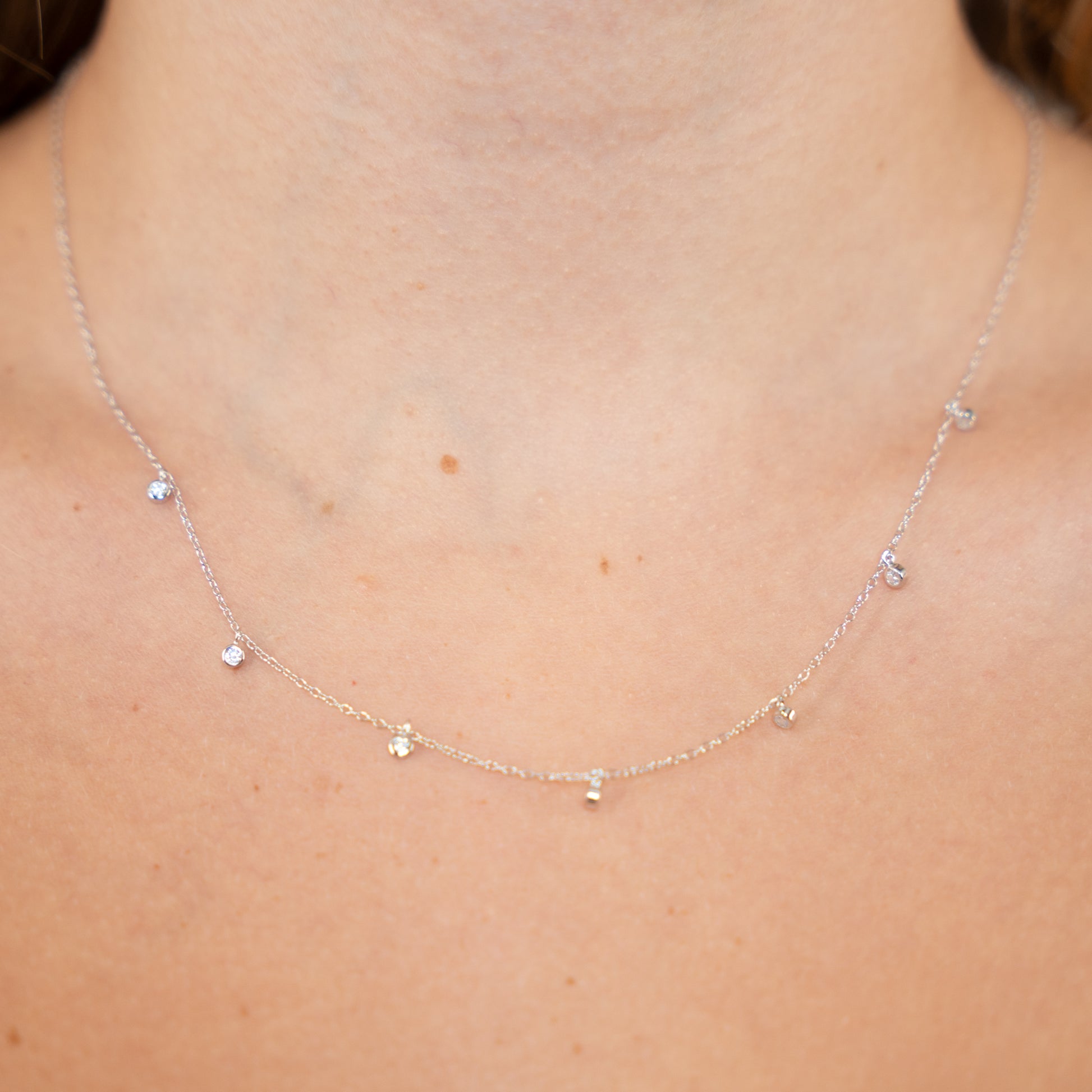 silver dew drop necklace