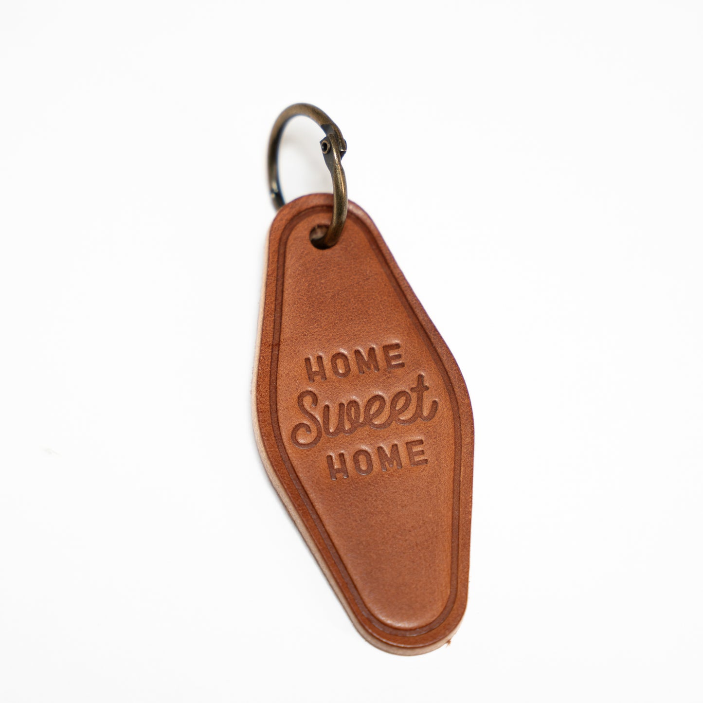 home sweet home leather keychain