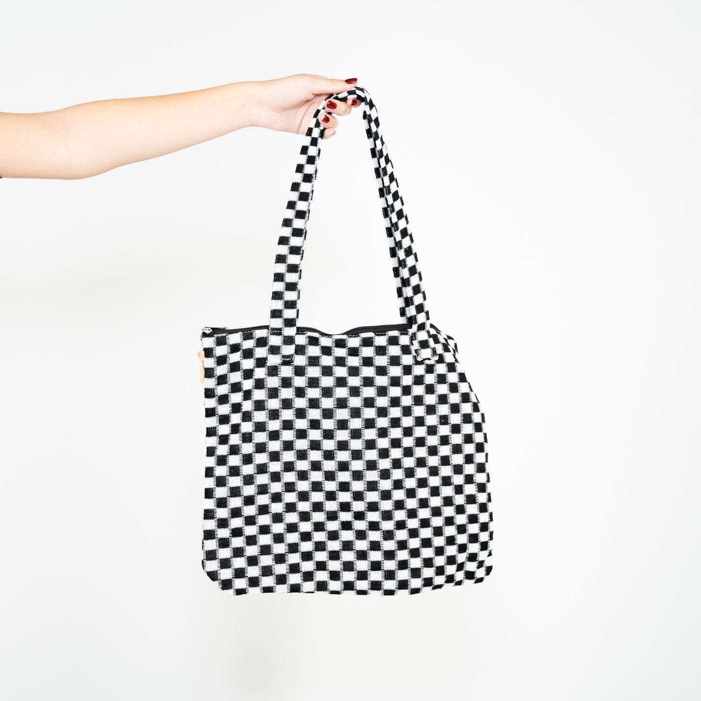 Black and white tote bag