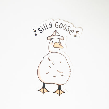 Silly Goose with Hat Sticker