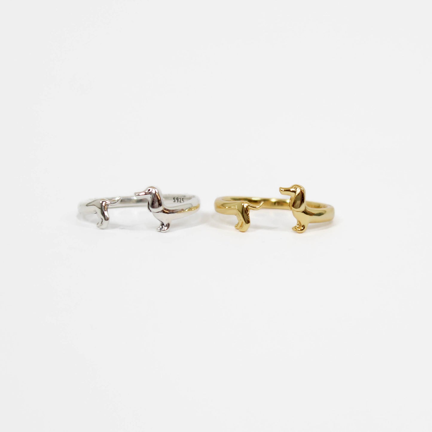 Dachshund Band ring on a white background 